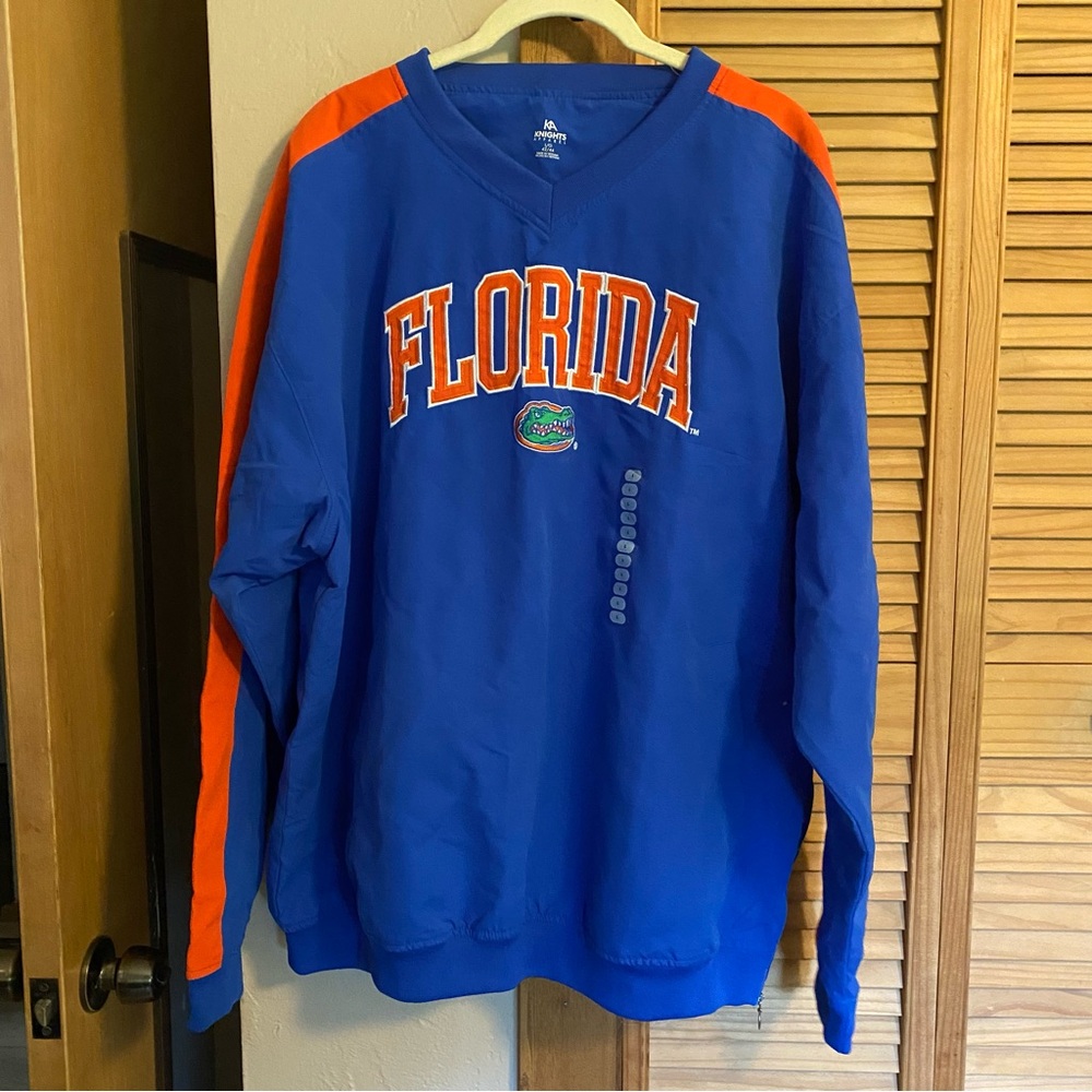 Florida Gators Knights Apparel Men’s Large V-Neck Pullover Windbreaker NWT